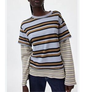 BDG Ollie Layered Twofer Waffle-Knit Tee shirt top blouse long sleeve